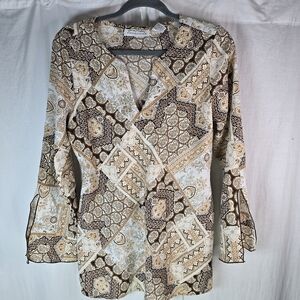 Giorgio Fiorlini Womens_longsleeve Pullover Top Size Medium in Multicolors